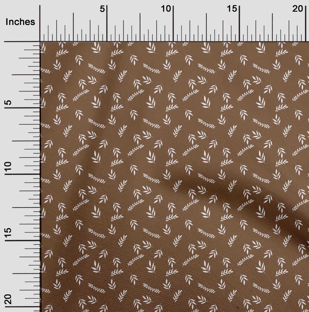 oneOone Cotton Flex Brown Fabric Leaves Sewing Craft Projects Fabric Prints By Yard 40 Inch