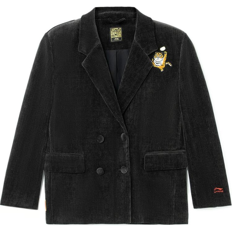 

Li Ning Однотонный Однобортный Лацкан Удобный Дышащий Свободный Ветровка Женская верхняя одежда Черный AFDS090-1 L