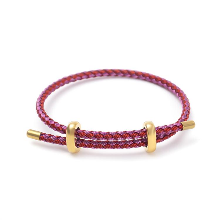8-Shaped Stainless Steel Buckle 3MM Adjustable 20% Lucky Beaded Weave Bracelet Fashionable Couple Jewelry Wire Rope Bangles