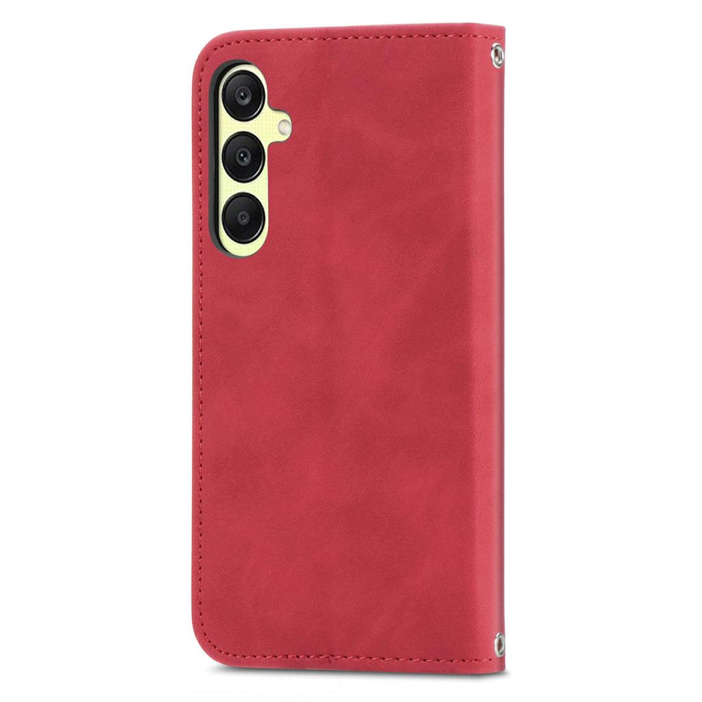 For Samsung Galaxy A25 5G (Global) (161.0 X 76.5 X 8.3mm) Case Skin Touch Feeling Card Slot Leather Phone Cover Stand Magnetic Absorption