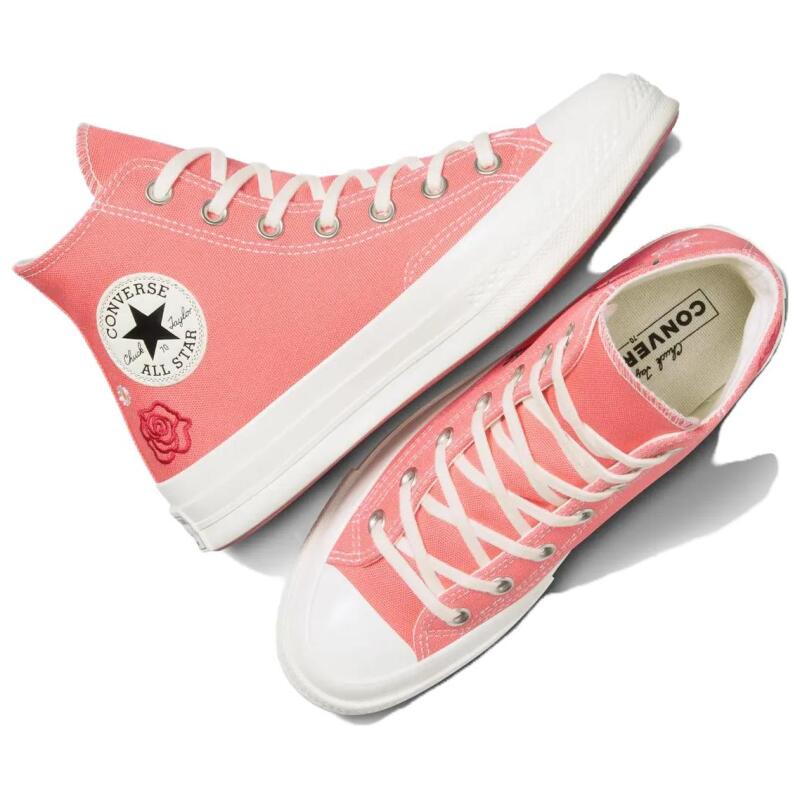 Converse Chuck 70 Embroidered Comfortable and Versatile Lightweight High-Top Espadrilles Women's Watermelon Mud