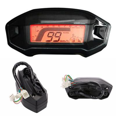 Universal Motorcycle Backlight LCD Digital 13000rpm Speedometer Meter Odometer