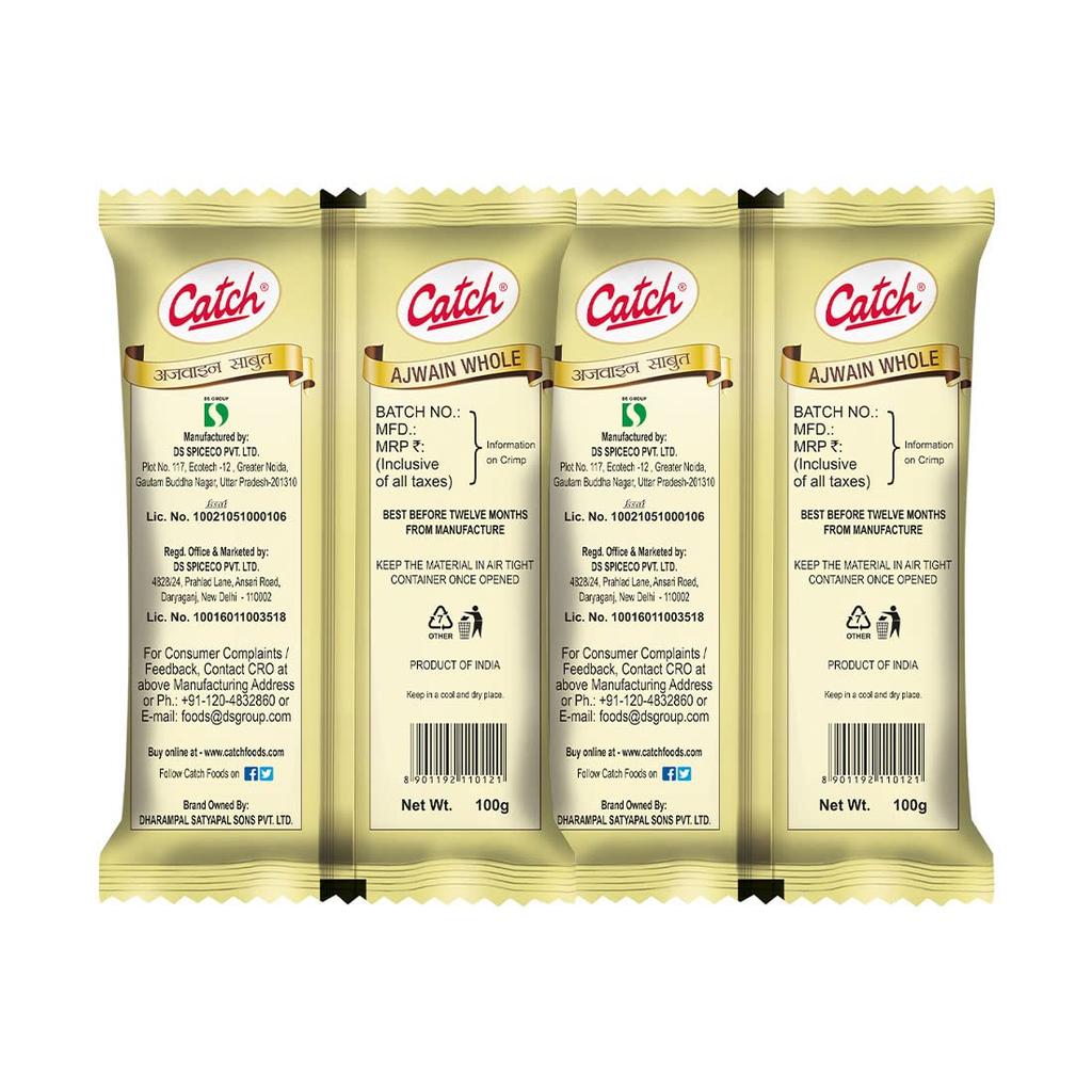 Catch Ajwain Whole Carom Seeds 100 g Pack of 2 for Cooking, Seasoning, and Flavoring – Premium Quality, Aromatic, Natural Digestive Spice