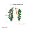 Full Emerald Cut Zircon Crystal Flower Drop Earrings For Women Luxury  Rose Gold Color Daily Fine Ethnic Jewelry