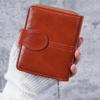 2023 Women's Retro Wax Leather Coin Purse - Small Cross-Border Wallet with Buckle