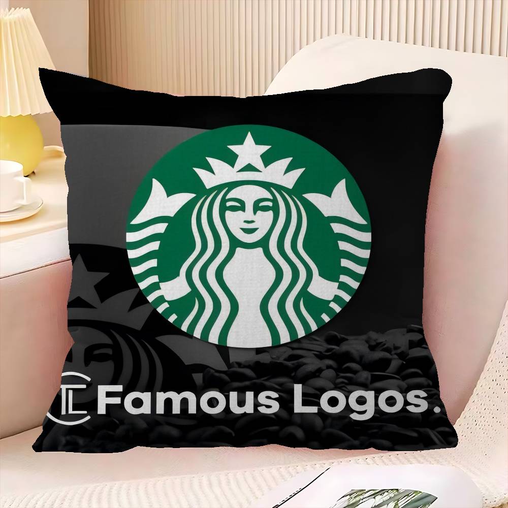 Cool S-Starbucks LOGO Cushion Cover Car Throw Pillow Case For Sofa Car Christmas Gift 40x40cm 45x45cm