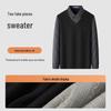 MONTAGUT Men's Wool Blend Faux Two-Piece Polo Sweater