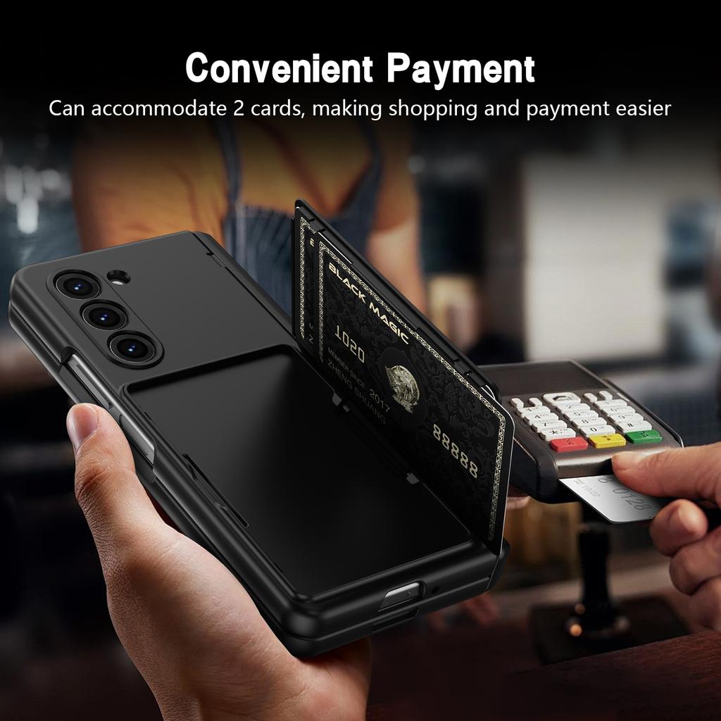 Card Holder Full Body Glass Film Cover Case for Samsung Galaxy Z Fold 8 Ultra Fold8 Fold7 Fold 7 6 5 4 3 Fold6 Hinge Cases