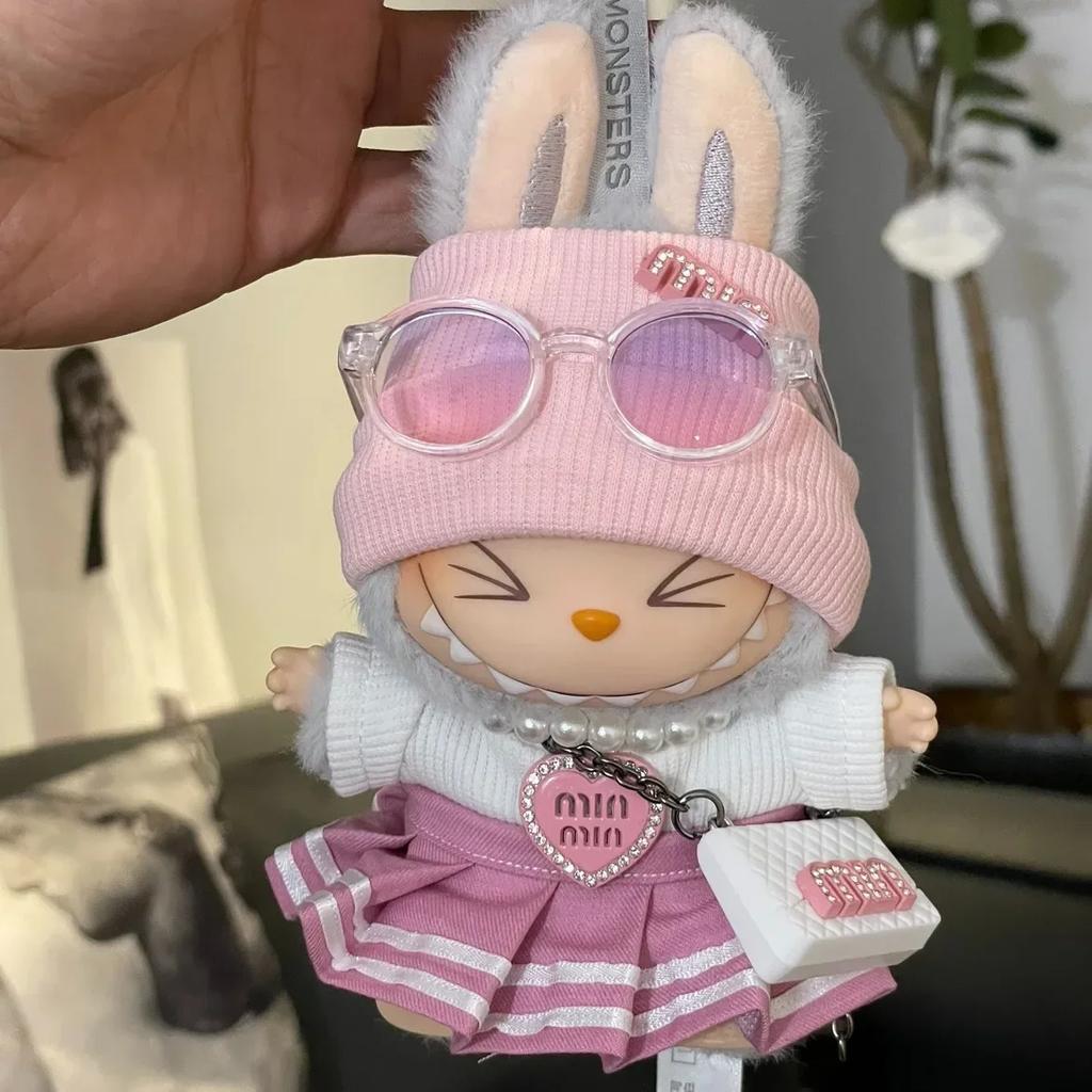 17cm Ubrania dla Lalek Labubu Strój Akcesoria dla Korea Kpop Exo Labubu Idol V1 V2 Spódnica Sweter Odzież Prezent