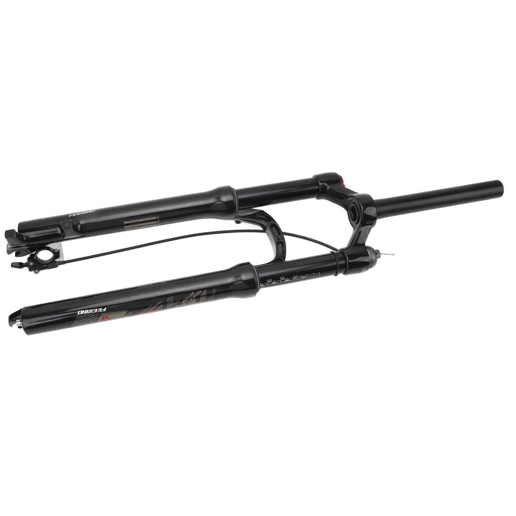 Black Bike Front Fork 27.5inch Straight Steerer Remote Lockout Aluminium Alloy Shock Absorber