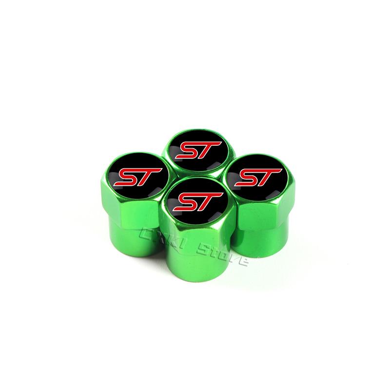 BBBF7 4PCS Car Wheel Tire Valve Stem Caps Airtight Cover For Ford ST Line Focus X 2 3 Mondeo Fiesta Kuga MK2 MK3 MK4 Tyre Accessories