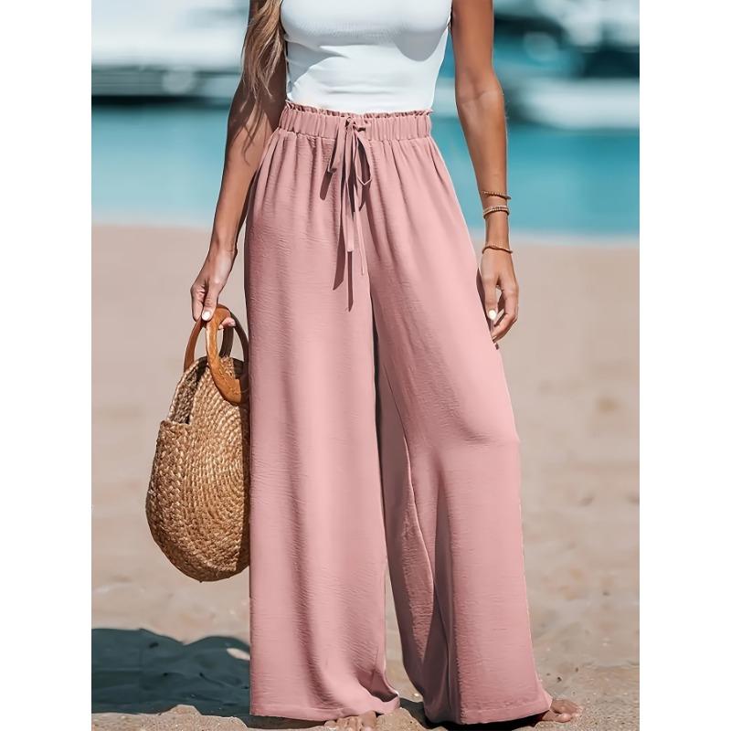 Damenhose mit weitem Bein, lockerer Kordelzug, bequeme, lässige Modehose für vier Jahreszeiten