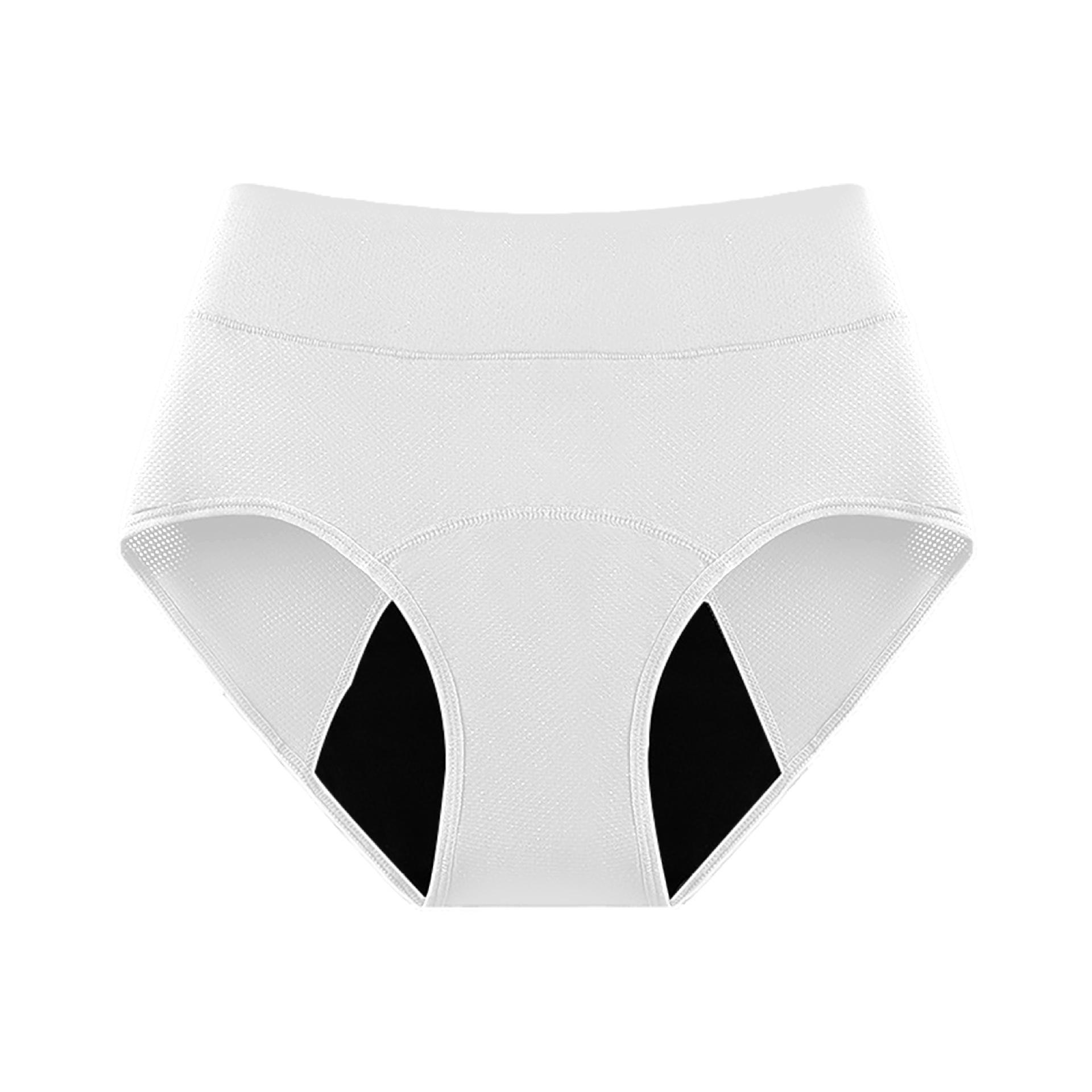 Women s 3-Layer Leak-Proof Period Panties - Breathable & Absorbent Menstrual Underwear S белый