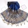 With Tassel Print Headscarf Long Shawls and Wraps Retro Fringed Scarves