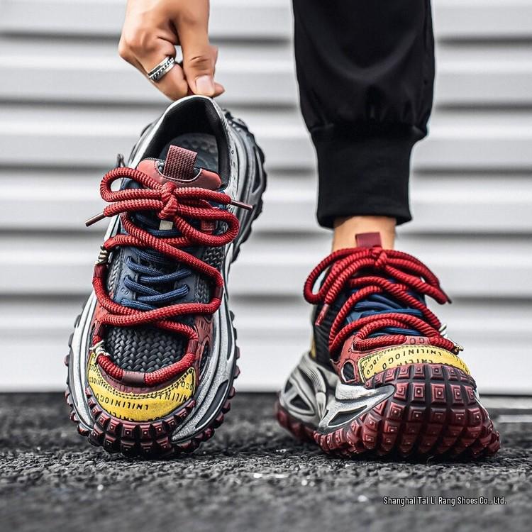 2025 European Men's High-End Trendy Dad Shoes - Autumn Casual, Height-Increasing Sports Style