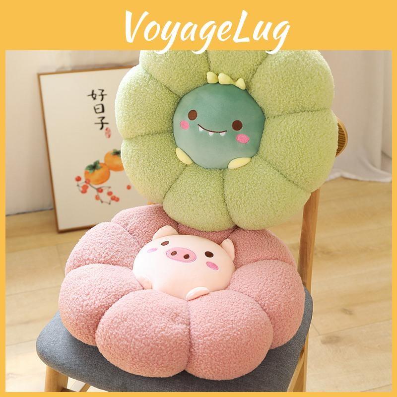 Plush Teddy Toy Animal Cushion Embroidered Design Children Room Reading Nook