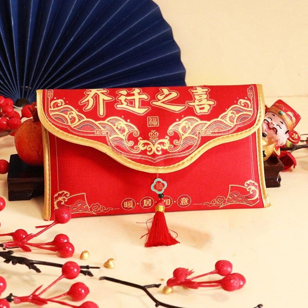 Spring Festival Brocade Red Envelope Tassels New Year Money Bag Money Red Pocket  Wedding Birthday