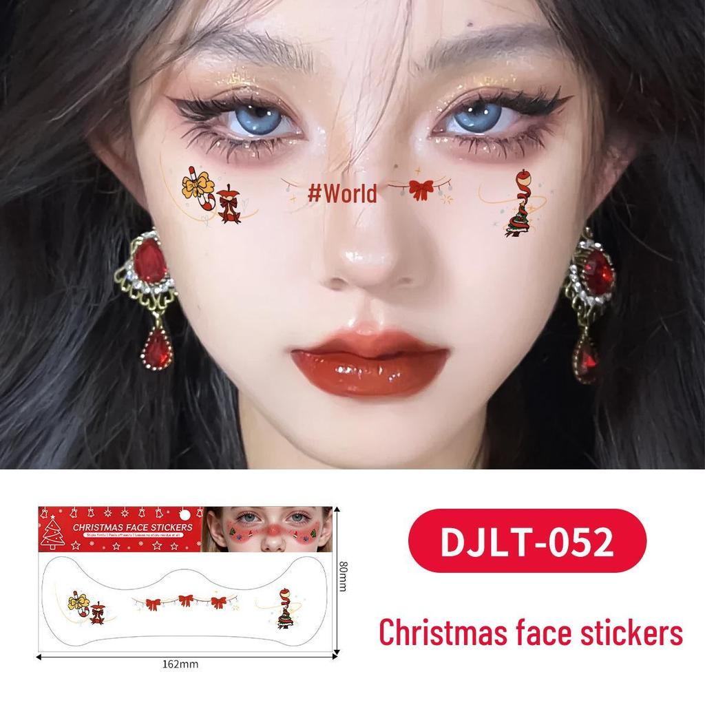 Christmas Tattoo Stickers: Easy-to-Remove Temporary Makeup Tattoos with Tree, Reindeer, and Snowflake Designs.