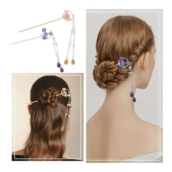 PH PandaHall Hair Sticks, Flower Hairpins, 18 Pcs Set, Alloy Hair Accessories for Women, Long Hair, Wedding, Party, Gift, Approx. 14-17cm Length, 9