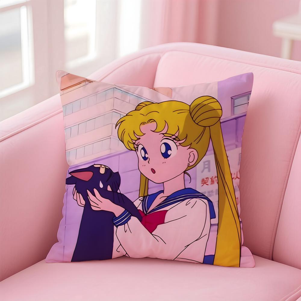 Anime S-Sailor Moons Cushion Cover Comfortable Reversible Pillow Cover Ideal For Car Sofa Bedroom & Beyond