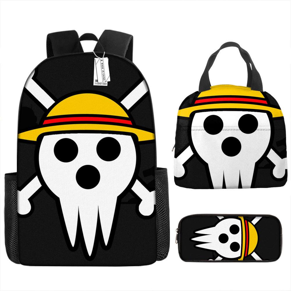 ONE PIECE Luffy One Piece Schoolbag Campus Primary School Students Nautical King Backpack Lightweight Large Capacity Computer Bag