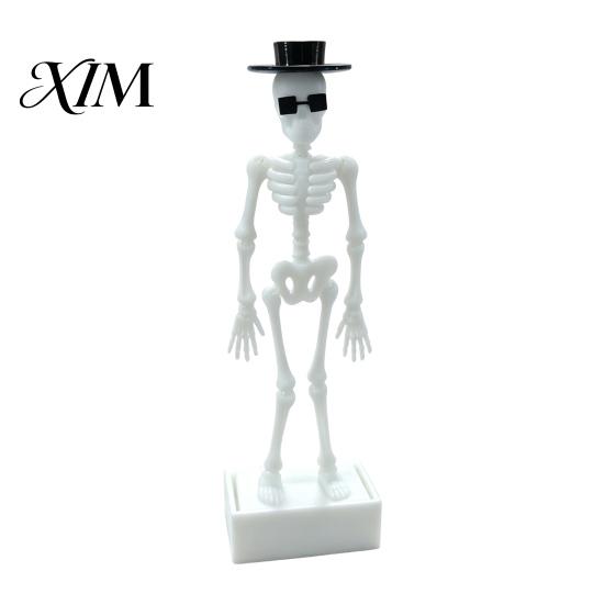 Saltwater Aquarium Motion Decor Dancing Skeleton Bubbler, Glow-in-The-Dark with Air Driven Moving Fun Underwater Action Ornament Action,