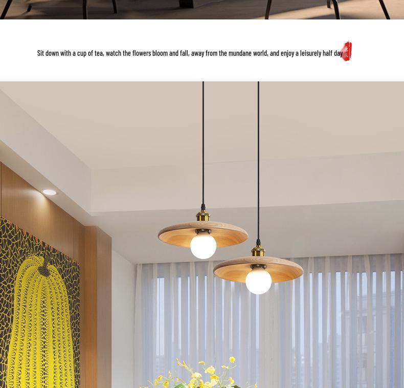 Nordic Retro Solid Wood Chandelier: Homestay, Bedroom, Bedside, Teahouse, Study, Bar Light