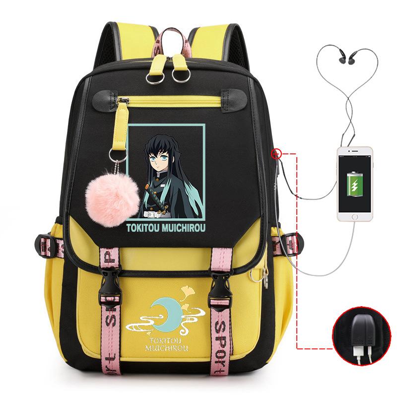 Demon Slayer Ghost Slayer Blade Peripheral Printing Trend Junior High School Students Large Capacity Student School Bag