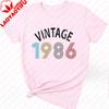 Ladies 2026 Vintage 40th Birthday Gifts For Wounisex 1986 Mum Dad Shirt Hipster Street Fashion Casual Style Printed Tshirt Tops