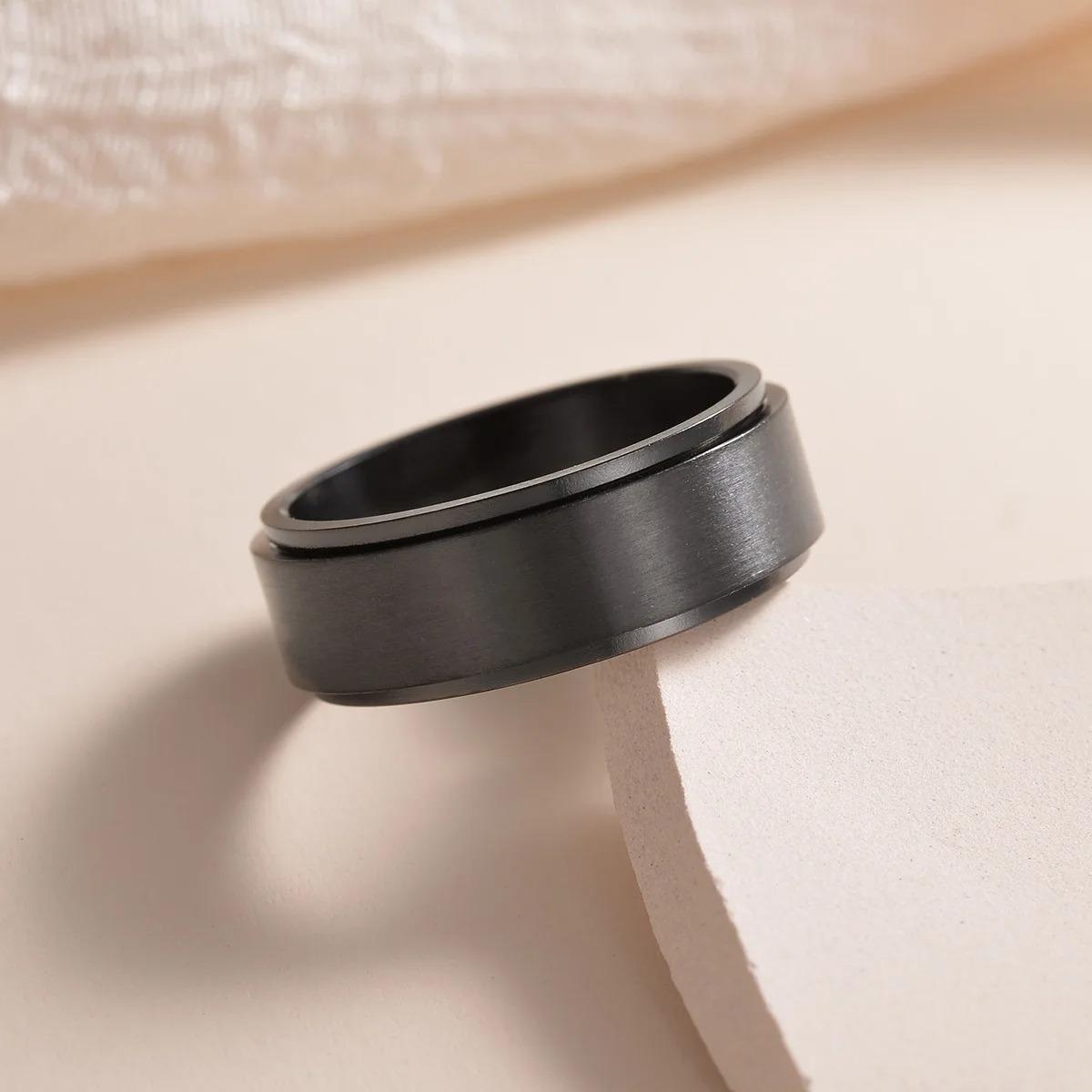 Fashion Stainless Steel Anxiety Fidget Spinner Rings for Men Women Cool Spinning Rotatable Rings Anti Stress Wedding 6