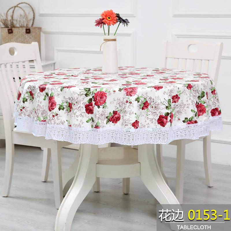 Rural Style Thickened Pvc Environmentally Friendly Plastic Circular Table Cloth Waterproof Oil Resistant Washable Tablecloth