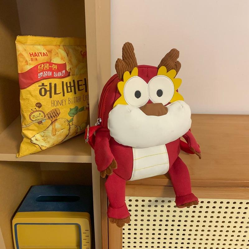 

Жіноча сумка через плече талісман із милим мультфільмом «Рік Дракона» Проста універсальна полотняна сумка-месенджер Морі весняно-літня сумка для мобільного телефону червоний