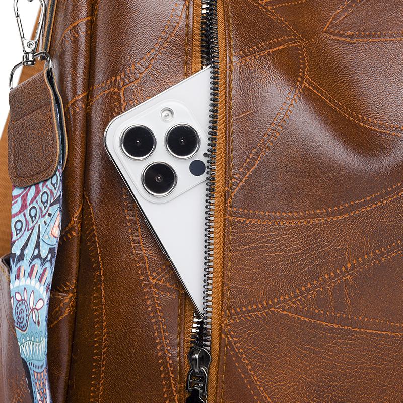 Leather Backpack Women's Backpack Large Capacity Anti-Theft Women's Travel Bag