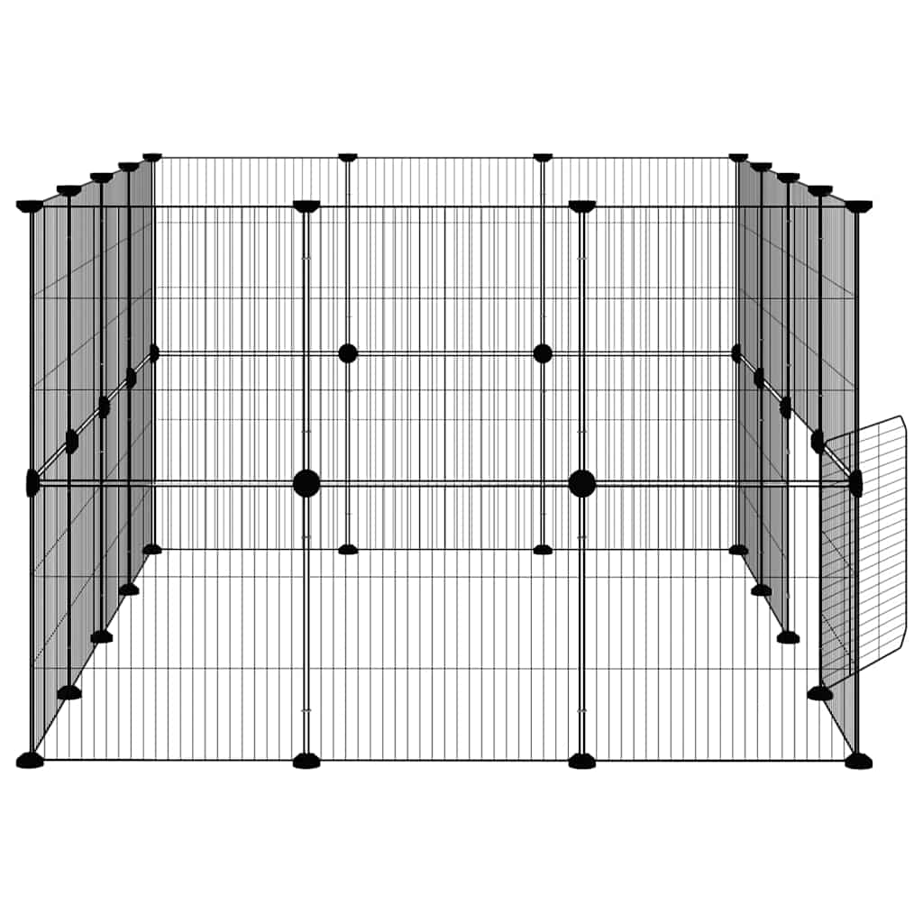28 Piece Pet Cage with Door Black 35 X 35 Cm Steel