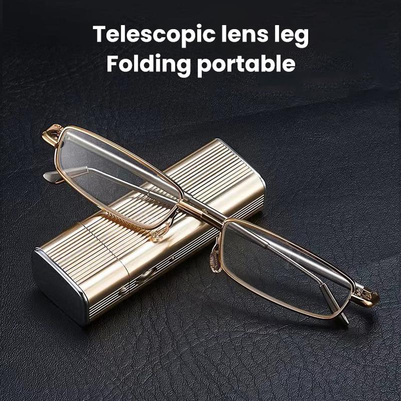 

Pocket Retractable Portable Anti Blue Light Reading Glasses With Case Anti-fatigue Presbyopia Eyeglasses Diopter 0 +1.0 To +4.0