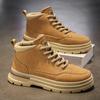 Men's high-top boots, high-quality leather shoes, fashionable outdoor casual shoes, men's plus-size boots