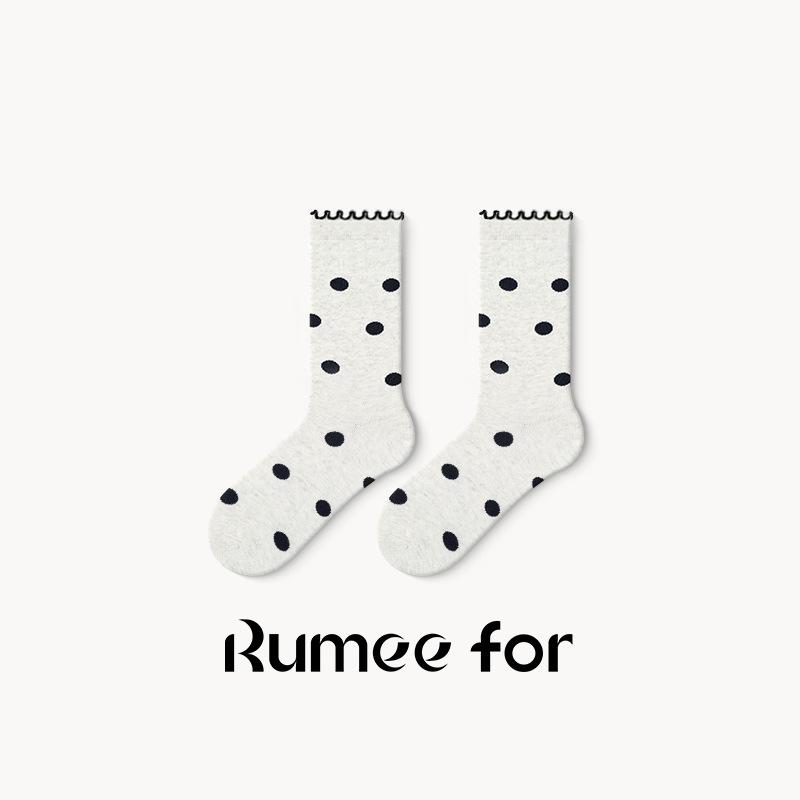 5 Pairs of Female Spring and Autumn Cotton Non Slip Tube Pile Socks