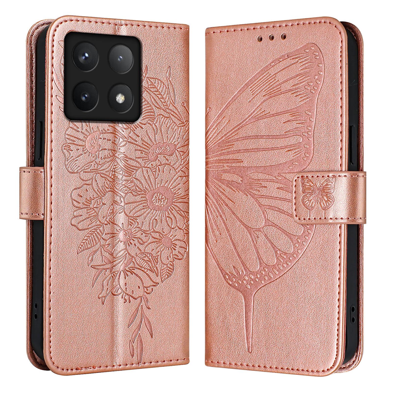 

Xiaomi 14T Pro Butterfly Flip Wallet Book Cover For Xiaomi 14 14T Pro 14 Ultra Leather Protective Card Slots Holder Stand Cases For Xiaomi 14