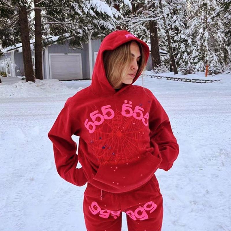 Young Thug Style Spider Web Hoodie Set
