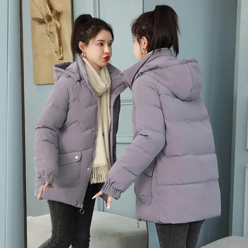 

Осенне-зимняя пуховая куртка средней длины, модная стеганая куртка, женская стеганая куртка свободного покроя, толстый бархат плюс S