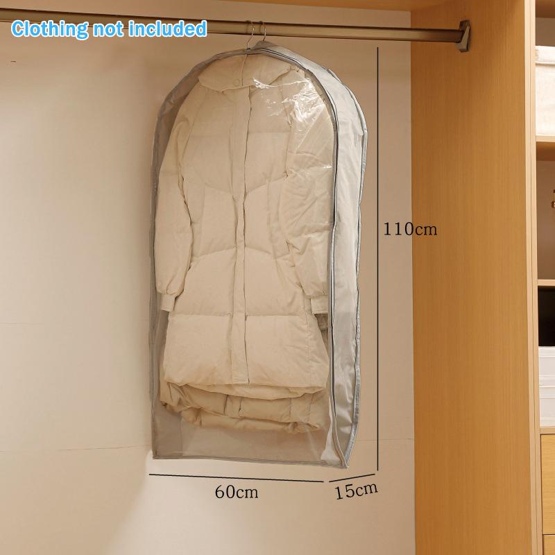 Wardrobe Organizer Bags for Down Jackets Hanging Storage Dust Cover Breathable Moisture Proof for Home Use