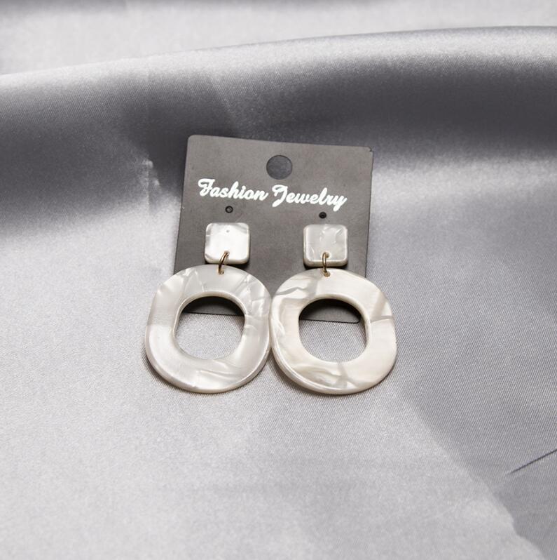 Korean Style Geometric Square Acrylic Stud Earrings