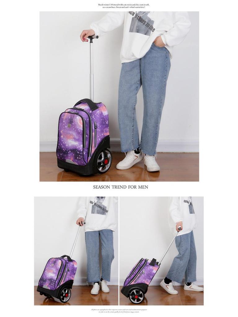 Vistar Climbing-Stairs Water-Resistant Trolley Backpack with Large Wheels & Capacity for Students