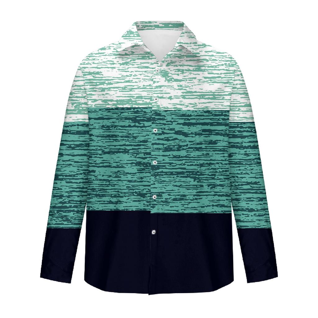 Herren Sommer Neue Lose Druck Langarm Hemd Strickjacke Strand Hemd