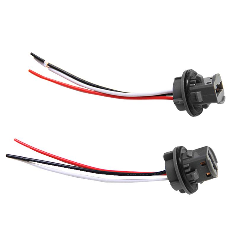 2pcs T20 7443 Car Bulb Holder Socket Adapter LED Light Plug Wiring Connector