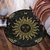 1pc Starry Sun Round Rug - Non-slip Polyester Rug with Gold Constellation Pattern for Living Room, Bedroom, Crystal Velvet