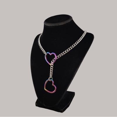 Rollenspiel O-Ring Gliederkette Für Damen Punk Rock Halskette Edelstahl Kubanische Lange Halskette Trendy Schlicht Verstellbare Y-Halskette