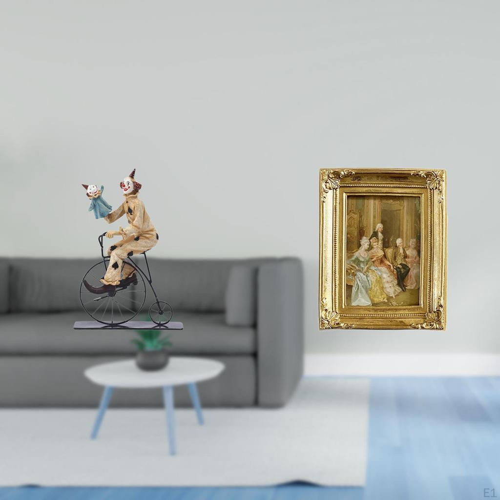 Clown Sculpture Resin Photo Frame Card Display Holder Poster Glass Front Picture for Table