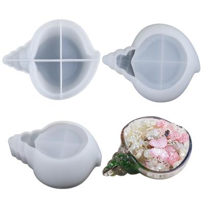 Stampo Creativo in Silicone Scatola Portaoggetti Fai da Te Stampo per Colata Stampo Resistente a Forma di Conchiglia Stampo Flessibile Organizer per Gioielli