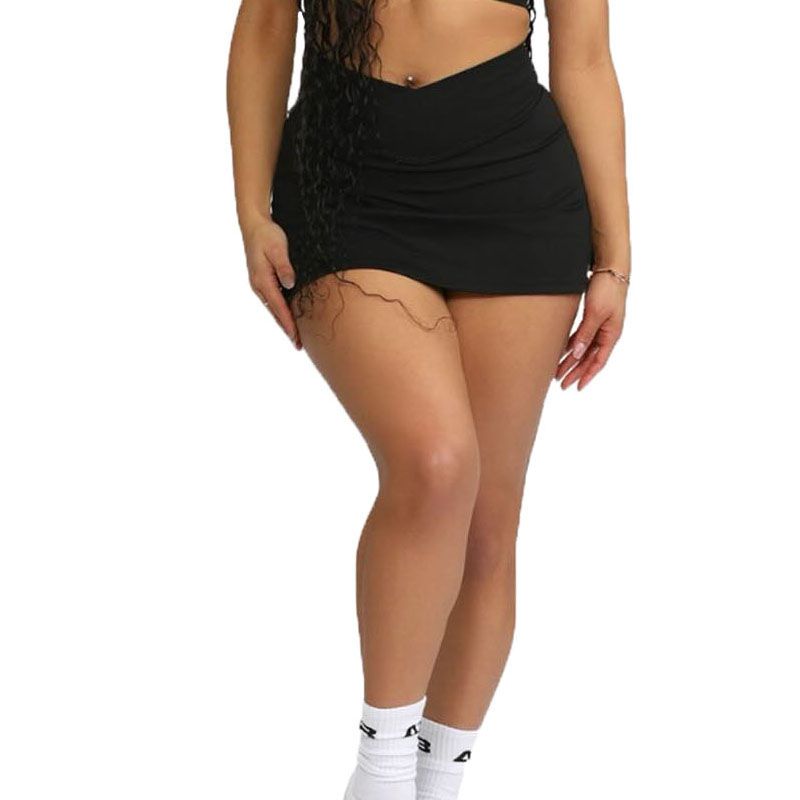 

Irongirl Exercise Skirt Women s Running Fitness Fake Two-Piece Yoga Clothes High Waist Anti-Exposure Tennis Skirt Black Size XL